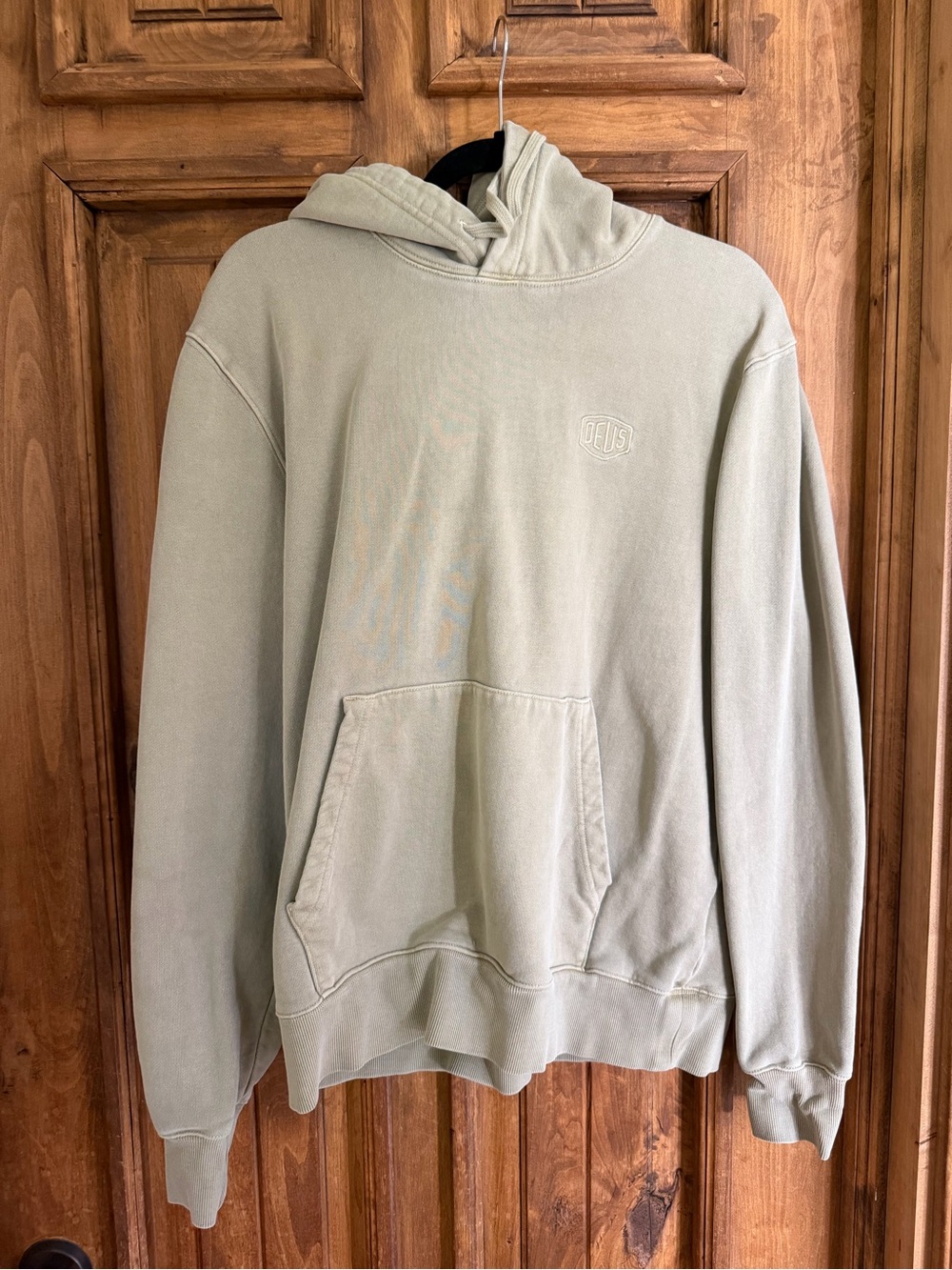 Deus Men’s Tan Hoodie with Subtle Chest Logo